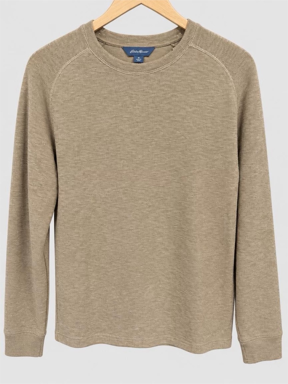 Eddie Bauer Men’s Crewneck Sweater — Beige Taupe